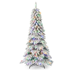 Decorator's Warehouse 6.5' Snow Kissed Pine Tree with 350 Multicolor LED Lights > Christmas Decor|Flocked Or White