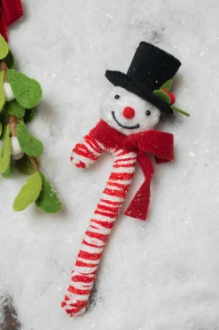 Decorator's Warehouse 11” Snowman Ice Candy Cane Large Ornament > Christmas Ornaments|Christmas Decor