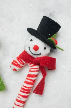 Decorator's Warehouse 11” Snowman Ice Candy Cane Large Ornament > Christmas Ornaments|Christmas Decor