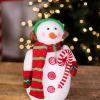 Decorator's Warehouse 15” Snowman with Candy Cane > Christmas Decor|Christmas Accents