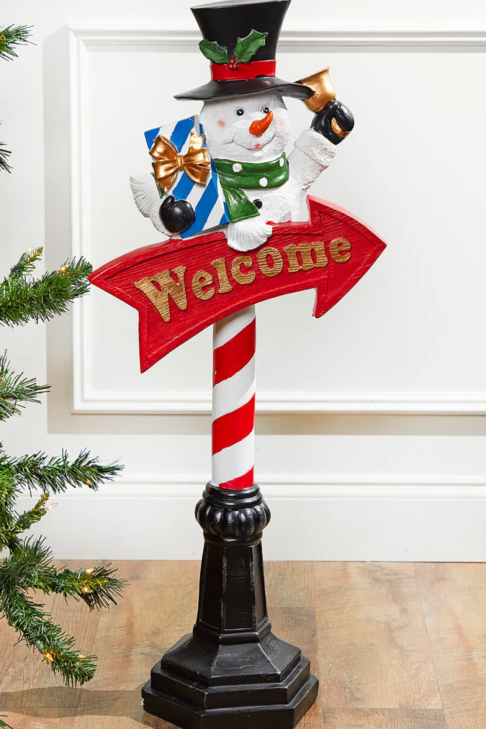 Decorator's Warehouse 36” Snowmen with Welcome Sign > North Pole Party|Christmas Resin