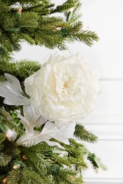 Decorator's Warehouse 27” Snowy Peony Spray > White Christmas|Santa'S Sweet Shoppe