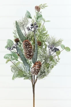 Decorator's Warehouse 28" Snowy Pinecone & Berry Spray > Winter Woodland|2026 New Additions