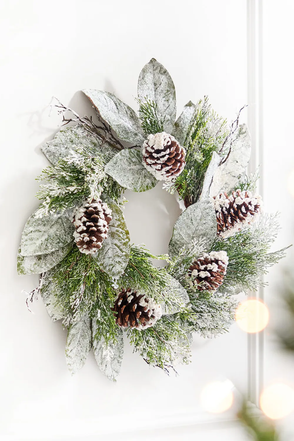Decorator's Warehouse 22" Snowy Pinecone & Magnolia Wreath > Christmas Decor|All Wreaths