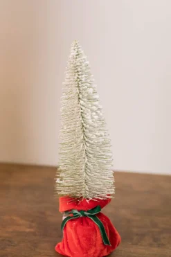 Decorator's Warehouse 13” Snowy Tree In Felt Gift Sack with Bow > Sale|Christmas Sale