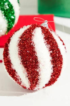 Decorator's Warehouse 4.5" Sparkle Swirl Candy Cane Ball Ornament > Christmas Ornaments|Christmas Decor