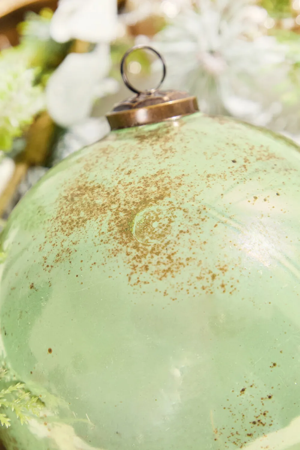 Decorator's Warehouse 6" Spruce Antique Finished Glass Ball Ornament > Christmas Decor|Christmas Ornaments