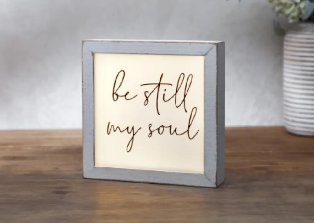 Decorator's Warehouse 9" Square White Wood Plaque with LED Lights > Christmas Decor|Fun Gifts