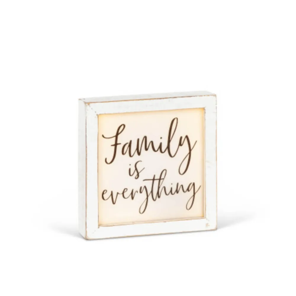 Decorator's Warehouse 9" Square White Wood Plaque with LED Lights > Christmas Decor|Fun Gifts