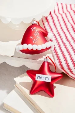 Decorator's Warehouse Star/Hat Glass Ornament > Christmas Ornaments|Christmas Decor