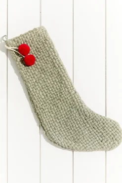 Decorator's Warehouse 20" Stocking With Pom Poms > Christmas Textiles|Believe