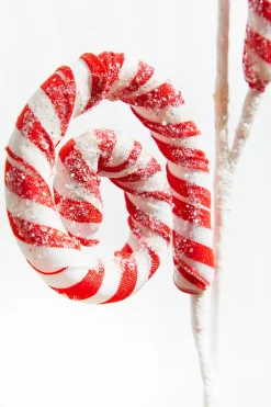 Decorator's Warehouse 29” Striped Spiral Peppermint Spray > Peppermint|Christmas Sprays