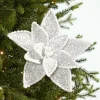 Decorator's Warehouse 24" Sweater Patterned Poinsettia Stem > Winter Woodland|Christmas Flowers