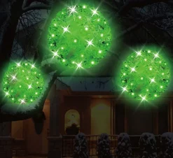 Decorator's Warehouse 5.5" Twinkling Green Crystal Sphere > Christmas Tree Lights