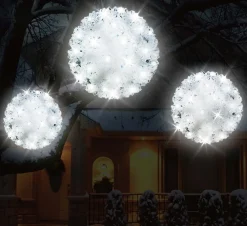 Decorator's Warehouse 5.5" Twinkling Pure White Crystal Sphere > Christmas Tree Lights