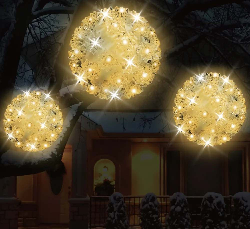 Decorator's Warehouse 5.5" Twinkling Warm White Crystal Sphere > Christmas Tree Lights
