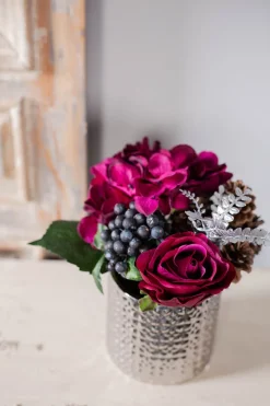 Decorator's Warehouse Valentine's Day Floral Arrangement with Real Touch Rose - Plum > Valentine'S Florals|Christmas Sale