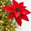 Decorator's Warehouse 22” Velvet Felt Poinsettia Stem > Cardinal|Christmas Flowers