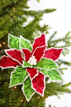 Decorator's Warehouse 22" Velvet Poinsettia Stem > Storyville|Christmas Flowers
