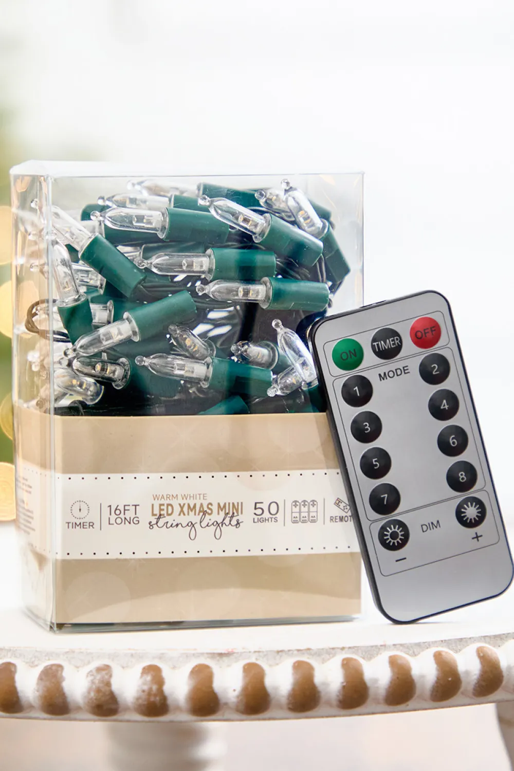 Decorator's Warehouse 16' Warm White Mini LED Lights with Remote > Indoor Lighting|Christmas Decor