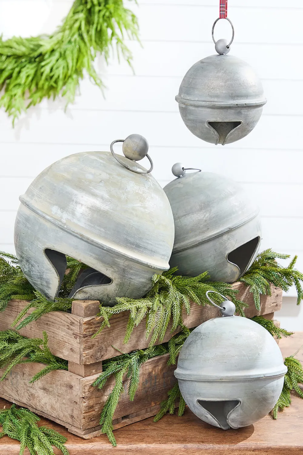 Decorator's Warehouse 6" Weathered Tin Jingle Bell Christmas Ornament > Christmas Decor|Believe