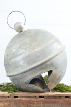 Decorator's Warehouse 12" Weathered Tin Jingle Bell Christmas Ornament > Christmas Decor|Farmhouse