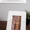 Decorator's Warehouse 9" White and Grey Metal 4x6 Picture Frame > Christmas Decor|Fun Gifts