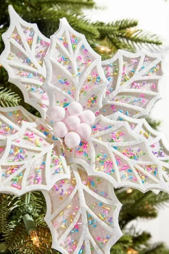 Decorator's Warehouse 22" White Confetti Poinsettia Stem > Christmas Decor|Valentine'S Decor
