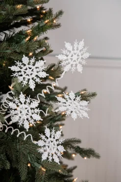 Decorator's Warehouse 25” White Curly Snowflake Stem > Sugar & Spice|Christmas Sprays