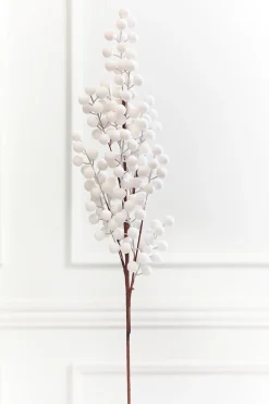 Decorator's Warehouse 33" White Flocked Berry Spray > White Christmas|2026 New Additions