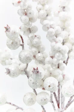 Decorator's Warehouse 20" White Glitter Berry Spray > White Christmas|2026 New Additions