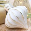 Decorator's Warehouse 7” White & Gold Matte Onion Ornament > Christmas Decor|Natural Elegance