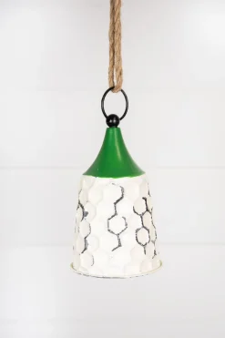 Decorator's Warehouse 9” White/Green Metal Bell Ornament > Christmas Decor|Believe