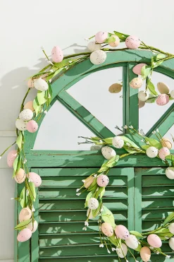 Decorator's Warehouse 45" White & Pink Egg Garland > Easter Decor|Easter Decor