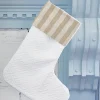 Decorator's Warehouse White Quilted Stocking with Stripes > Christmas Decor|Christmas Textiles