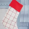 Decorator's Warehouse White Stocking with Red Stripes > Cardinal|Christmas Decor