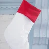 Decorator's Warehouse White Stocking with Red Trim > Christmas Textiles|Christmas Stockings