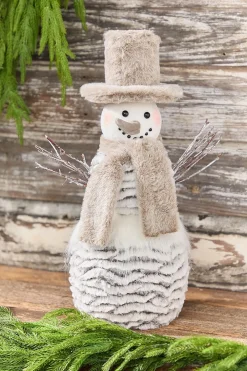 Decorator's Warehouse 18" Winter Retreat Snowman with Hat > Winter Woodland|Sugar & Spice