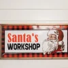 Decorator's Warehouse 28” Wood and Metal Embossed “Santa’s Workshop” Wall Decor > Christmas Sale