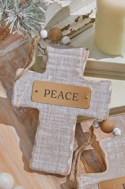 Decorator's Warehouse 6" Wooden Cross Ornament > Christmas Decor|Nativity Ornaments
