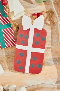 Decorator's Warehouse 8"-10" Wooden Gift Box Ornament > Christmas Sale|Christmas Decor