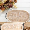 Decorator's Warehouse Wood Engraved & Metal Harvest Design Trays - Set of 2 > Fall Decor|Fall Decor