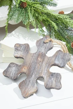 Decorator's Warehouse 9.8” Wooden Snowflake Ornament > Christmas Ornaments|Winter Woodland