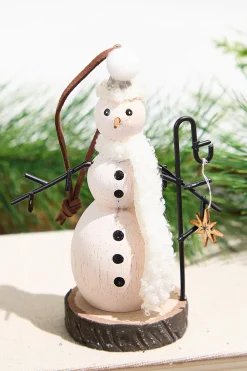 Decorator's Warehouse Wooden Snowman Ornament > Christmas Ornaments|Winter Woodland