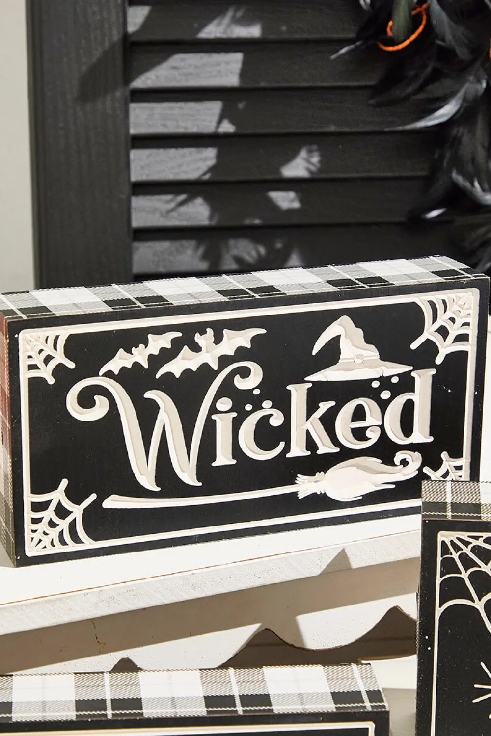 Decorator's Warehouse 7.8" Wood Halloween Design Engraved Block > Halloween|Halloween