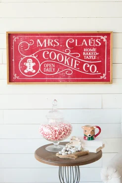 Decorator's Warehouse 31.8” Wood Holiday Engraved Wall Sign > Gingerbread|Christmas Decor