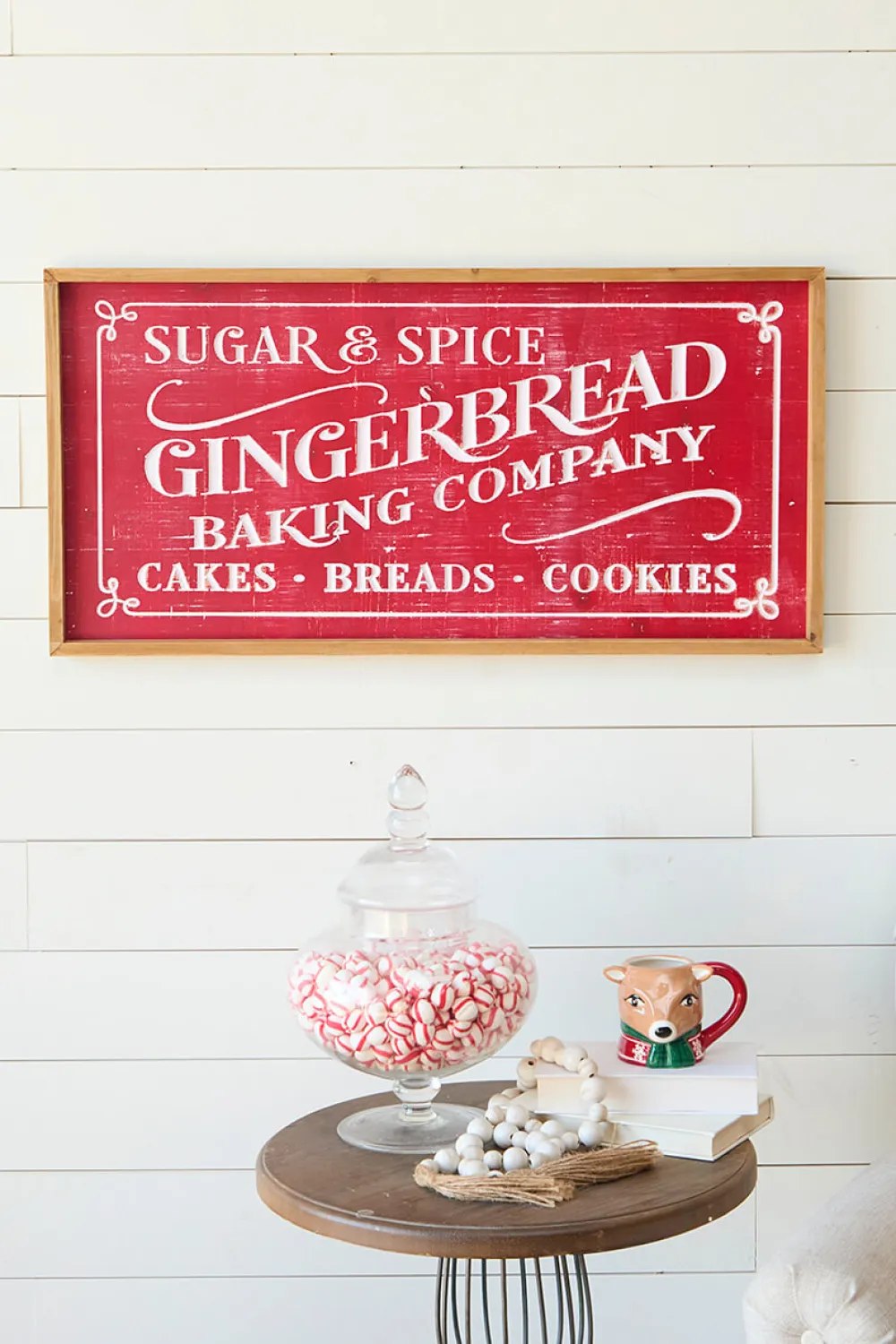 Decorator's Warehouse 31.8” Wood Holiday Engraved Wall Sign > Gingerbread|Christmas Decor