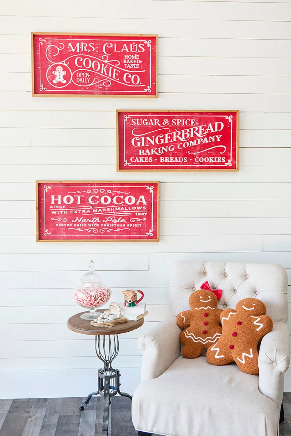 Decorator's Warehouse 31.8” Wood Holiday Engraved Wall Sign > Gingerbread|Christmas Decor