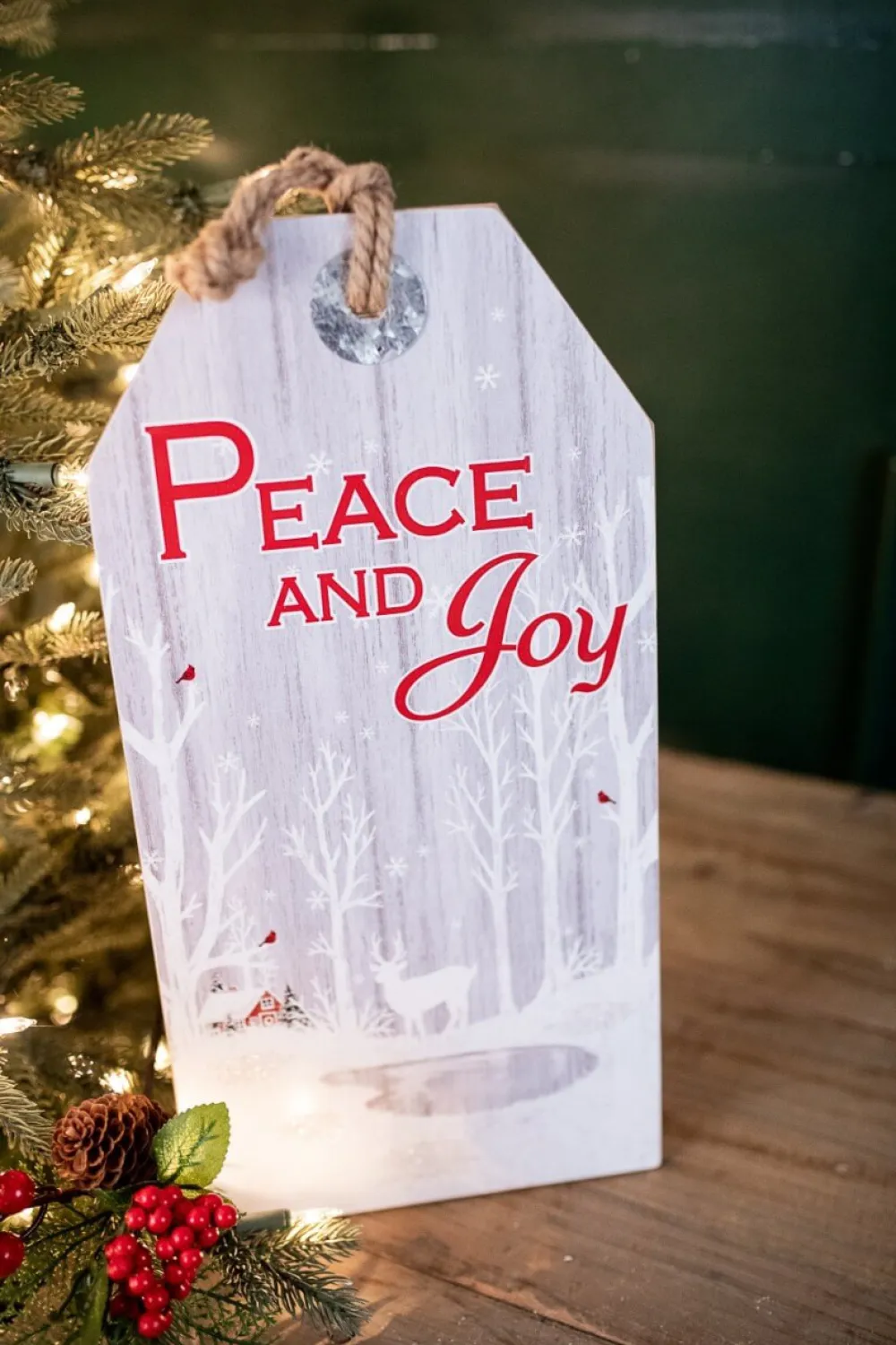 Decorator's Warehouse 15.75” Wood Holiday Hanging Sign > Cardinal|Christmas Decor