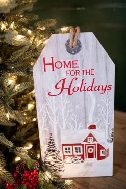 Decorator's Warehouse 15.75” Wood Holiday Hanging Sign > Cardinal|Christmas Decor